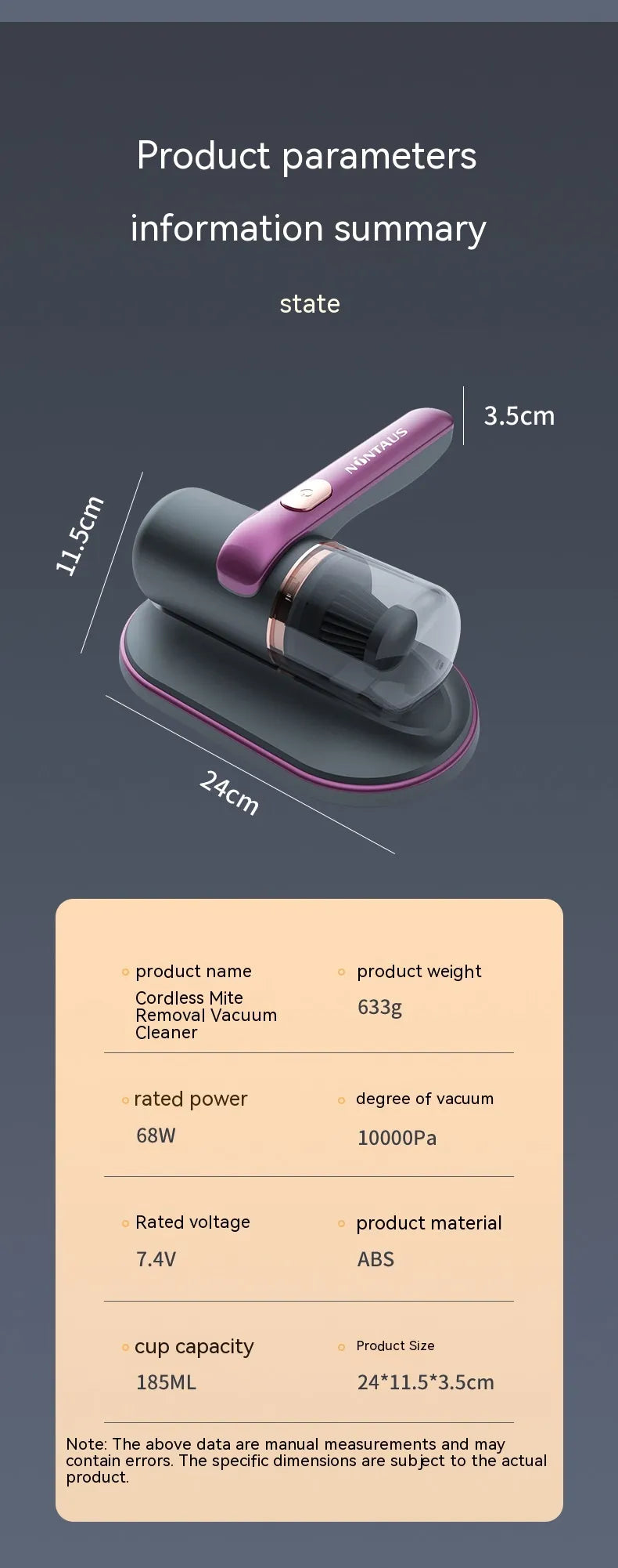 Electric UV Mite Remover & Mini Vacuum Cleaner